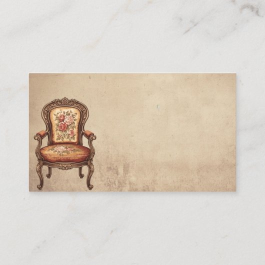  Antieke stoel rustieke achtergrond Visitekaartje (Achterkant)