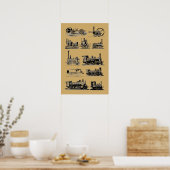 Antieke Stoomlocomotief "Steampunk" Kunst Poster (Keuken)