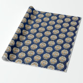 Antieke stoomschip met reddingsring verjaardag cadeaupapier (Uitgerold)
