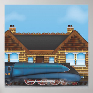 Antieke Stoomtrein in het Station Poster