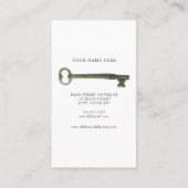 Antieke Store Skeleton Key Visitekaartje (Achterkant)