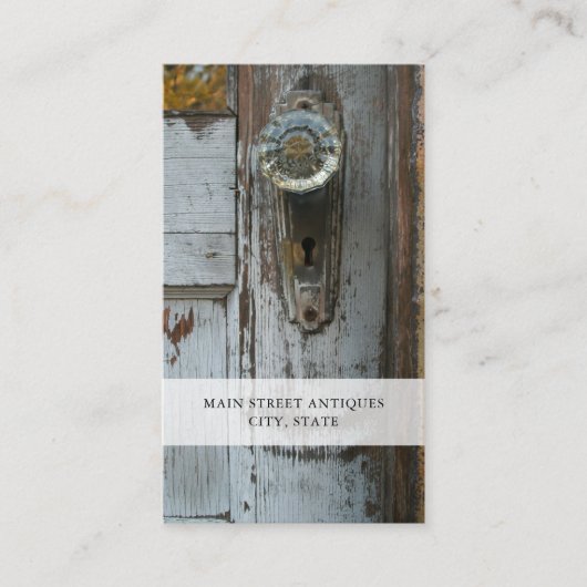 Antieke Store Skeleton Key Visitekaartje (Voorkant)