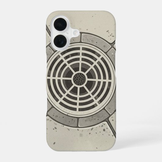 Antieke Straat Afvoerdeksel iPhone 16 Hoesje (Achterkant)