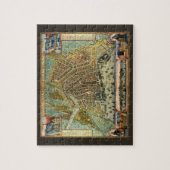 Antieke straat plattegrond van Amsterdam, Nederlan Legpuzzel (Verticaal)