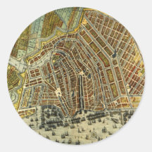 Antieke straatkaart van Amsterdam, Nederland