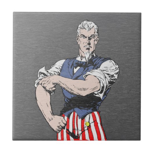 Antieke strip Uncle Sam Tegeltje (Voorkant)
