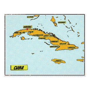Antieke stripboekkaart van Cuba Foto Afdruk
