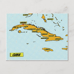 Antieke stripboekkaart van Cuba Uitnodiging Briefkaart