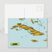 Antieke stripboekkaart van Cuba Uitnodiging Briefkaart (Voorkant / Achterkant)