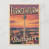 Antieke Stuttgartse televisietoren Fernsehturm Dui Briefkaart (Voorkant)