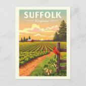 Antieke Suffolk Virginia Briefkaart (Voorkant)