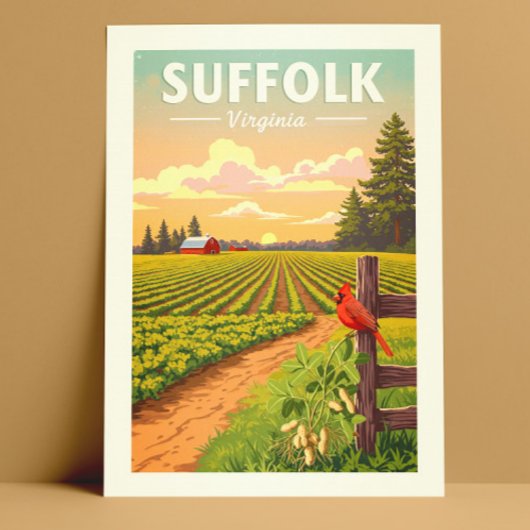 Antieke Suffolk Virginia Briefkaart