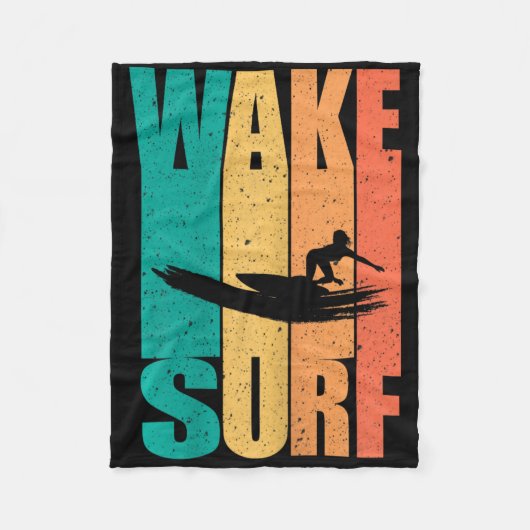 Antieke Surfplank Wake Surfen Surfer Fleece Deken (Voorkant)