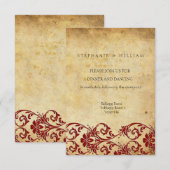 Antieke Swirl Damast Trouwreceptiekaart Informatiekaartje (Voorkant / Achterkant)