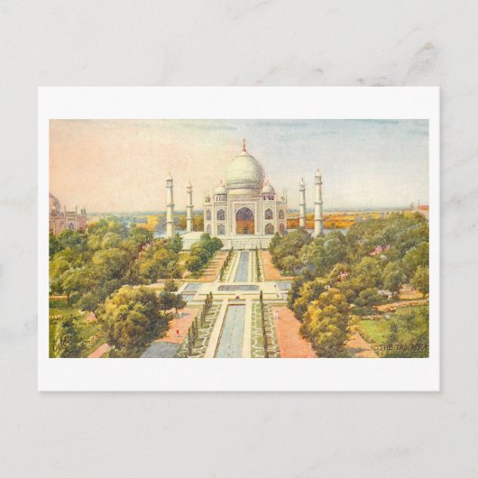 Antieke Taj Mahal Briefkaart (Voorkant)