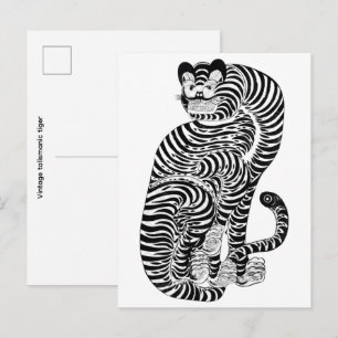 Antieke talisman tijger briefkaart