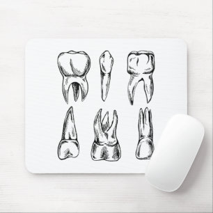 Antieke Tand Anatomie Tandheelkundige Muismat, Tan Muismat