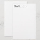 Antieke tandemfiets briefpapier (Voorkant / Achterkant)