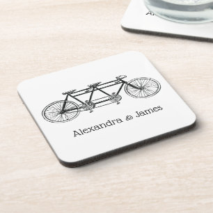 Antieke tandemfiets drankjes onderzetter