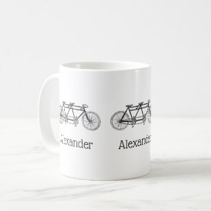 Antieke tandemfiets koffiemok
