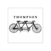 Antieke tandemfiets / naam tandemfiets rubberstempel (Afrduk)