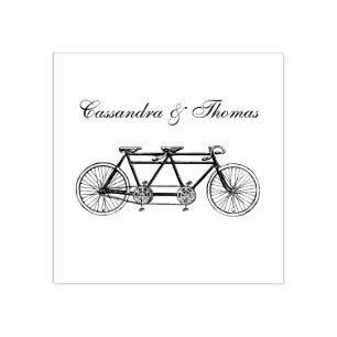 Antieke tandemfiets rubberstempel
