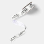 Antieke tandemfiets satijnen lint (Achterkant)