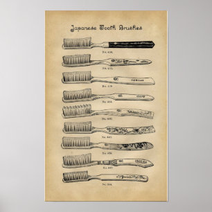 Antieke Tandenborstels Poster