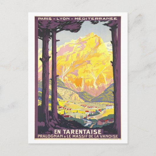 Antieke Tarentaise Reisposter Briefkaart (Voorkant)