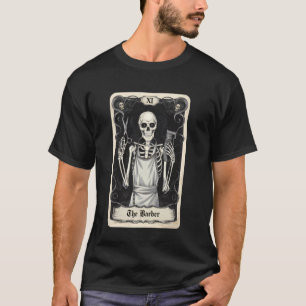 Antieke Tarotkaart De Kapper Gothische Skelet Hal T-shirt