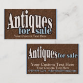 Antieke te koop. Verzamelobjecten. Personaliseerba Visitekaartje (Voorkant / Achterkant)