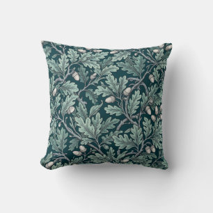 Antieke Teal Eiken Acorn Botanisch Teal Kussen