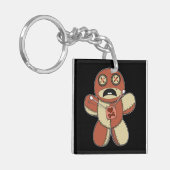 Antieke teddybeer voodoopop sleutelhanger (Voorkant Links)