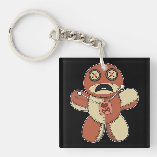 Antieke teddybeer voodoopop sleutelhanger (Voorkant)