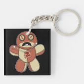 Antieke teddybeer voodoopop sleutelhanger (Achterkant)
