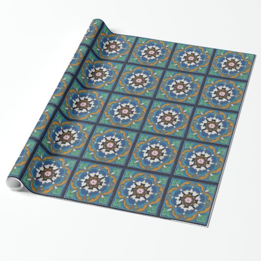 Antieke Tegel Cadeaupapier (Uitgerold)