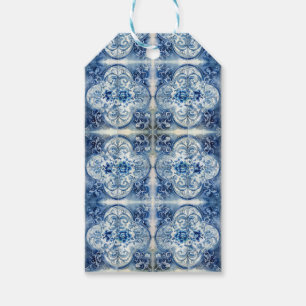 Antieke tegel in Delfts Blauw aanpasbaar Cadeaulabel