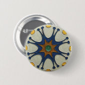 Antieke tegelspeld ronde button 5,7 cm (Voorkant /achterkant)