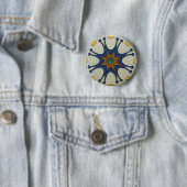 Antieke tegelspeld ronde button 5,7 cm (In situ)