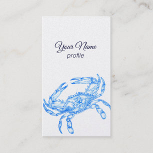 Antieke tekening - blauwe krab - Visitekaartje
