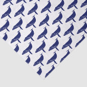 Antieke Tekening Blauwe Walvis Silhouet Tissuepapier (Detail)