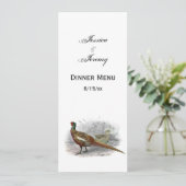 Antieke tekening van fazant jachtvogel kleur #2 kaart (Staand voorkant)