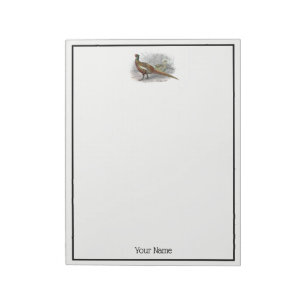 Antieke tekening van fazant jachtvogel kleur #2 notitieblok