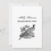 Antieke tekening van fazant, jachtvogel, zwart-wit kaart (Voorkant)