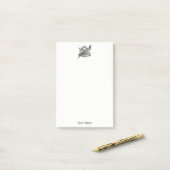 Antieke tekening van fazant, jachtvogel, zwart-wit post-it® notes (Op bureau)