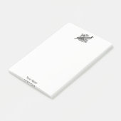 Antieke tekening van fazant, jachtvogel, zwart-wit post-it® notes (Schuin)