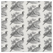 Antieke tekening van fazant, jachtvogel, zwart-wit stof (Swatch)