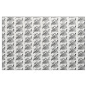 Antieke tekening van fazant, jachtvogel, zwart-wit stof (Fat Quarter)