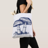 Antieke tekening van paddenstoel tote bag (Dichtbij)