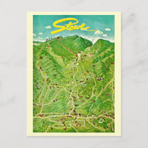 Antieke tekening van Stowe Vermont ansichtkaart Briefkaart